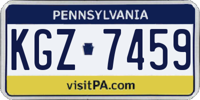 PA license plate KGZ7459