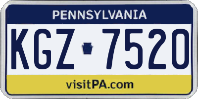PA license plate KGZ7520