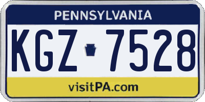 PA license plate KGZ7528