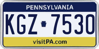 PA license plate KGZ7530