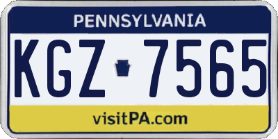 PA license plate KGZ7565