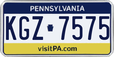 PA license plate KGZ7575
