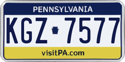 PA license plate KGZ7577