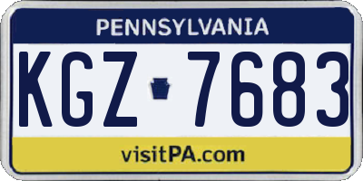 PA license plate KGZ7683