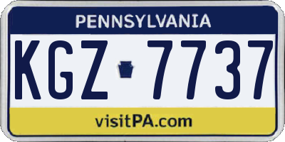 PA license plate KGZ7737