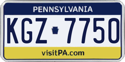 PA license plate KGZ7750