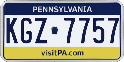 PA license plate KGZ7757