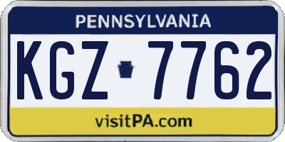 PA license plate KGZ7762