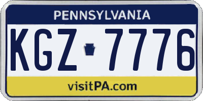 PA license plate KGZ7776