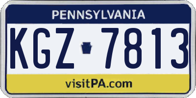 PA license plate KGZ7813
