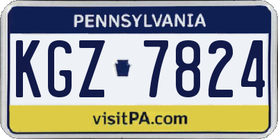 PA license plate KGZ7824