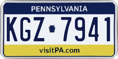 PA license plate KGZ7941