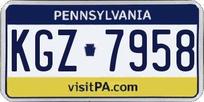 PA license plate KGZ7958