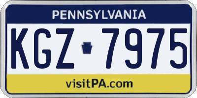 PA license plate KGZ7975