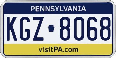 PA license plate KGZ8068