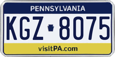 PA license plate KGZ8075