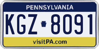 PA license plate KGZ8091