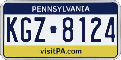 PA license plate KGZ8124