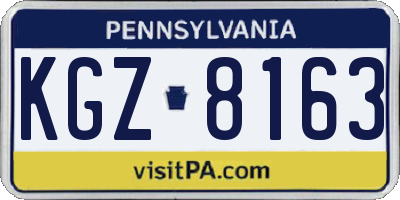 PA license plate KGZ8163