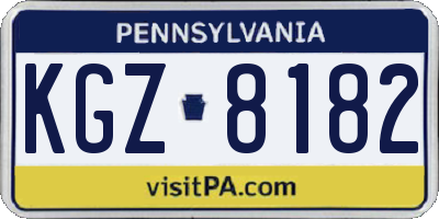 PA license plate KGZ8182