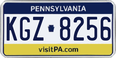 PA license plate KGZ8256