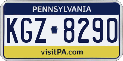 PA license plate KGZ8290