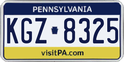 PA license plate KGZ8325