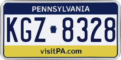 PA license plate KGZ8328