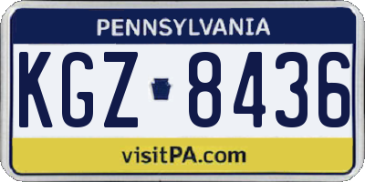 PA license plate KGZ8436