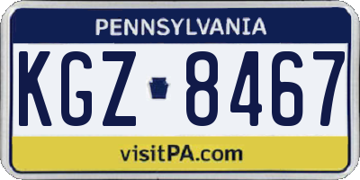 PA license plate KGZ8467