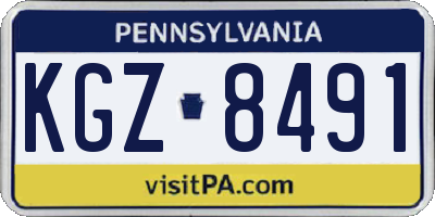 PA license plate KGZ8491