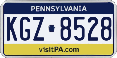 PA license plate KGZ8528