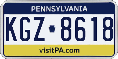 PA license plate KGZ8618