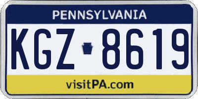PA license plate KGZ8619
