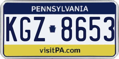 PA license plate KGZ8653