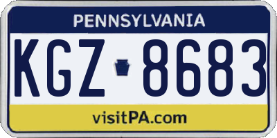 PA license plate KGZ8683