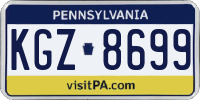 PA license plate KGZ8699