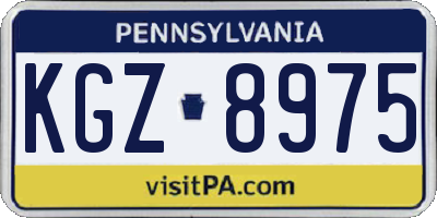 PA license plate KGZ8975