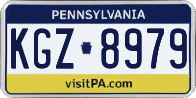 PA license plate KGZ8979