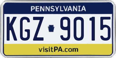 PA license plate KGZ9015