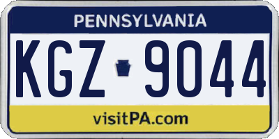 PA license plate KGZ9044