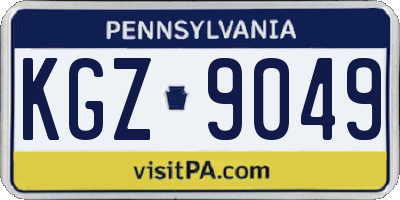 PA license plate KGZ9049