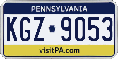 PA license plate KGZ9053