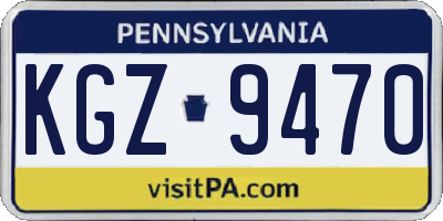 PA license plate KGZ9470