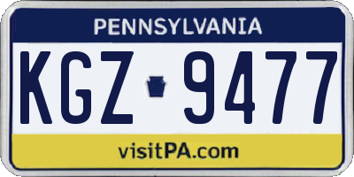 PA license plate KGZ9477