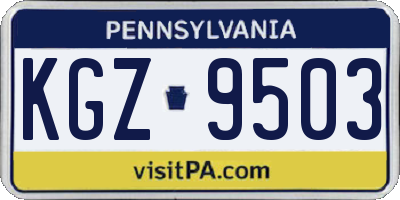 PA license plate KGZ9503