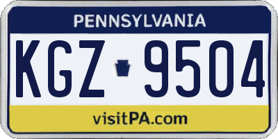 PA license plate KGZ9504