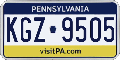 PA license plate KGZ9505