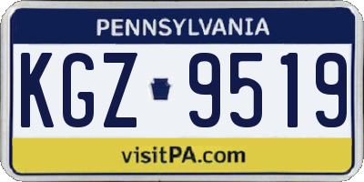 PA license plate KGZ9519