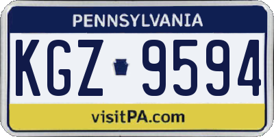 PA license plate KGZ9594